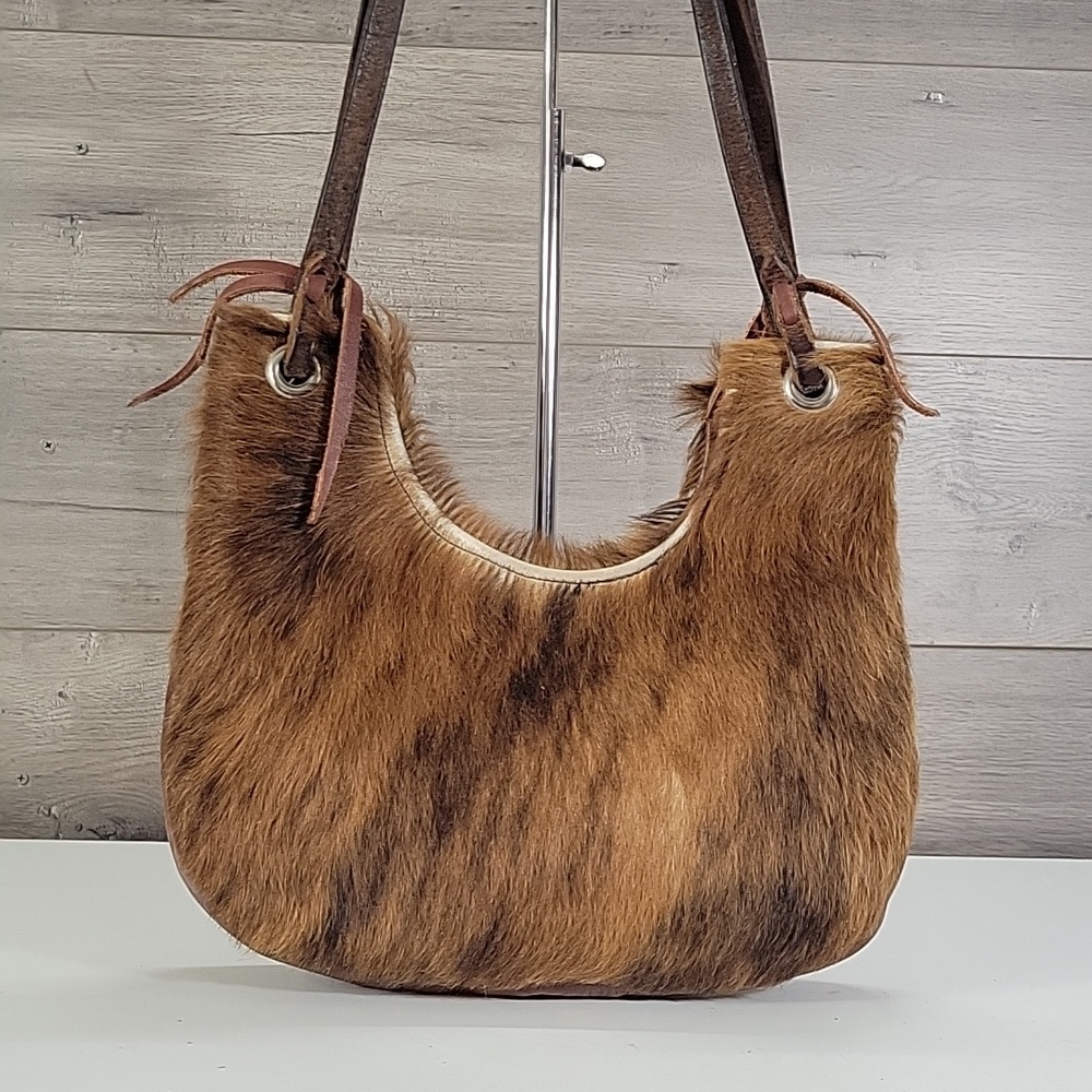 Kurtmen Design Cowhide Horse Hair Cross Shoulder Bag Hobo Tote Purse Handbag - Picture 4 of 14
